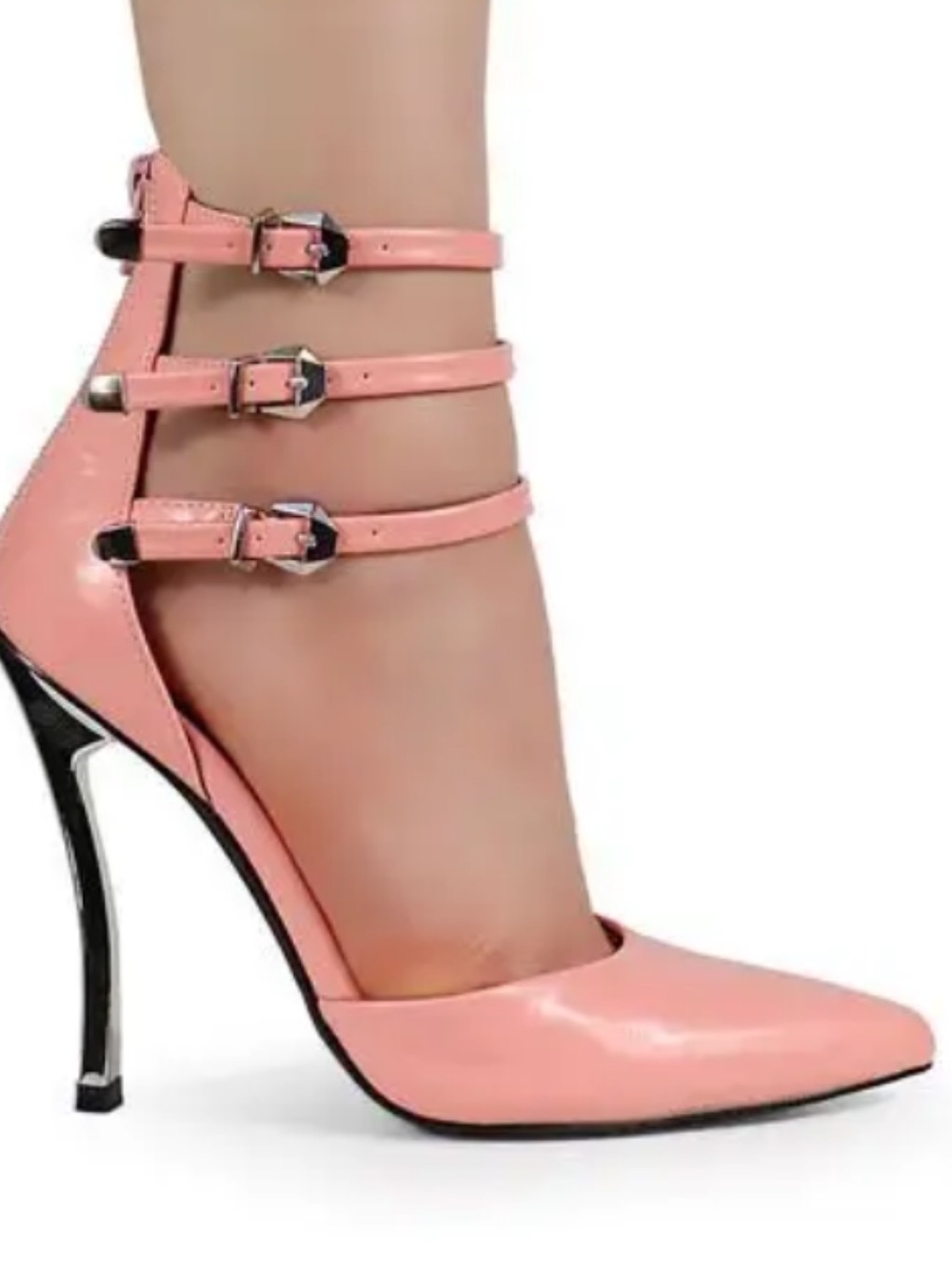 Liliana Luccia-1 Baby Pink Strappy Pointed-Toe Heels Sz 8.5 NWB